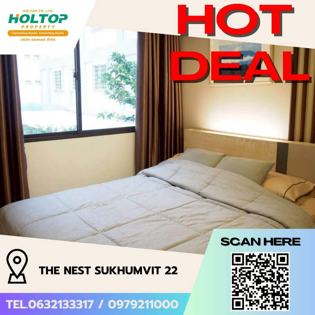 ให้เช่าคอนโดสุขุมวิท อโศก ทองหล่อ : #L155🎉 240369 ให้เช่าคอนโด (รหัสเดิมS3429)  เดอะเนสท์ สุขุมวิท 22