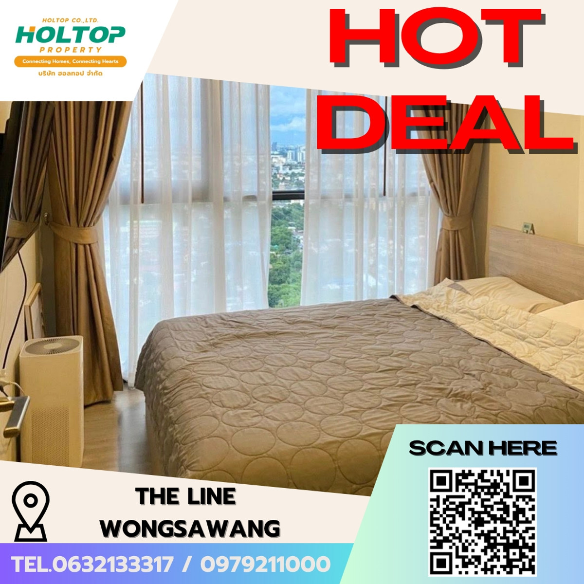 For RentCondoBang Sue, Wong Sawang, Tao Pun : #E306 (previous code S5673) 🎉 010469 Condo for rent THE LINE Wongsawang