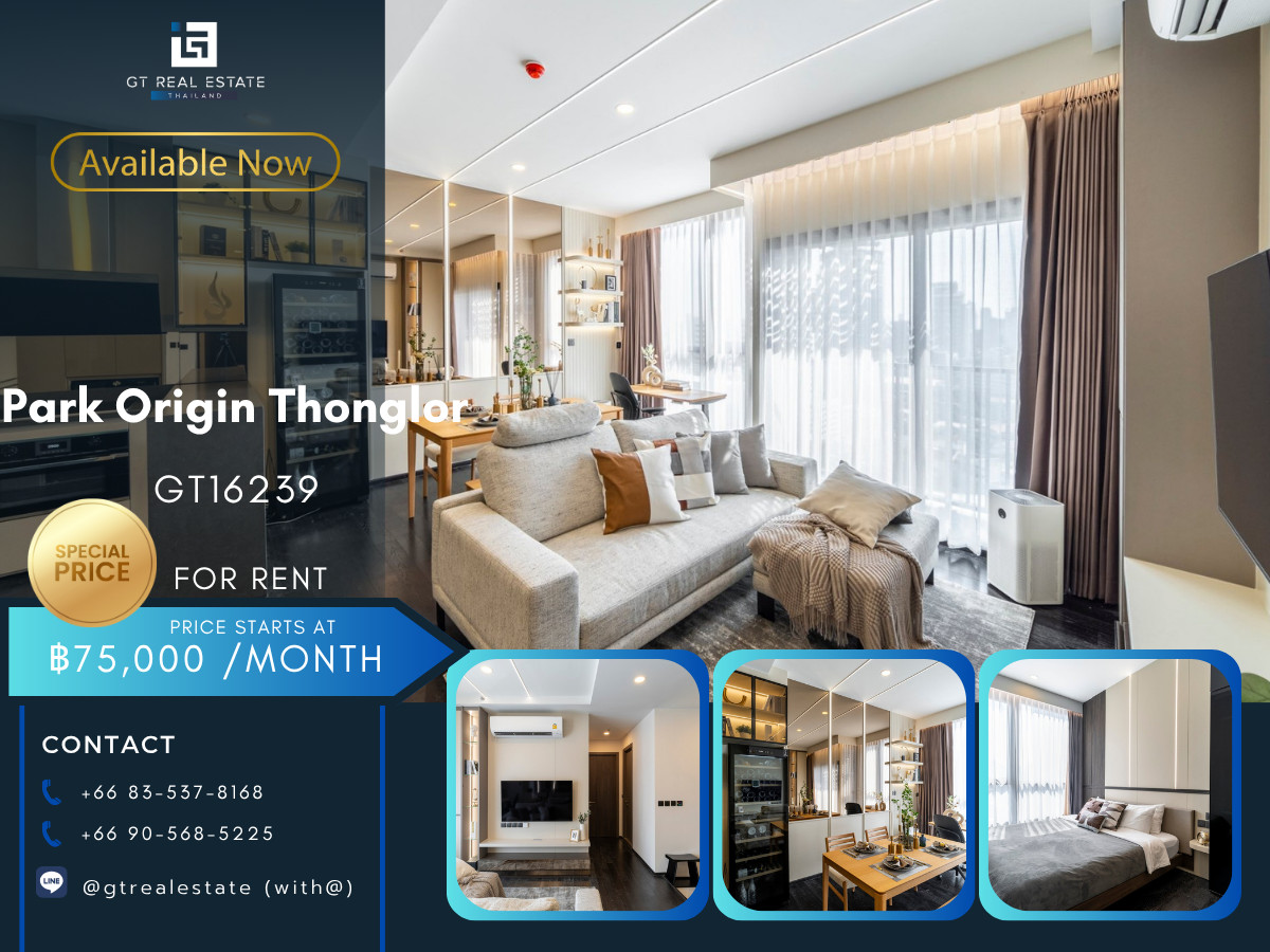 For RentCondoSukhumvit, Asoke, Thonglor : 💎 GT16239 | Beautiful condo room at Park Origin Thonglor, convenient transportation, shuttle available, fully furnished. Ready for rent and sale!!