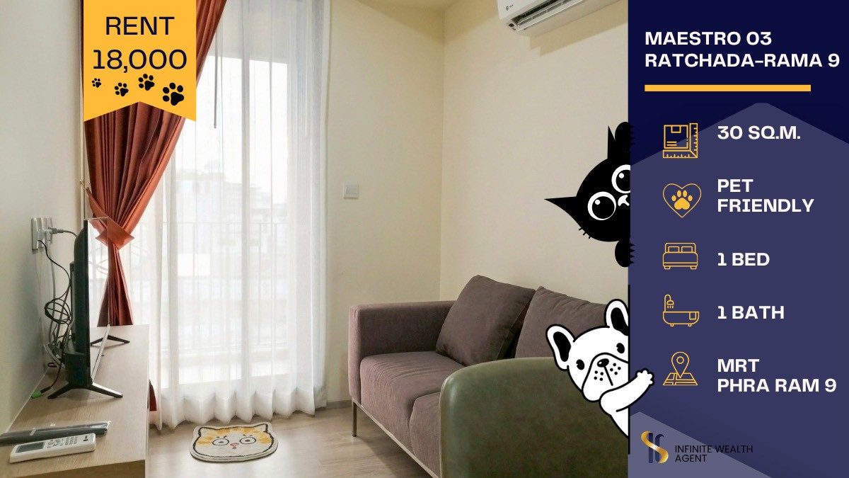 For RentCondoRama9, Petchburi, RCA : 🏙️ Condo for Rent at Maestro 03 Ratchada - Rama 9 | Beautiful Room with City View 🚆✨ Perfect location for convenient living, working, and lifestyle!