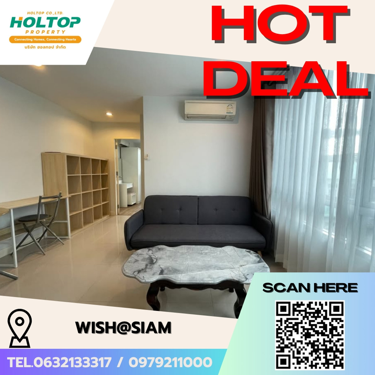 For RentCondoRatchathewi,Phayathai : E294 🎉310369 Condo for Rent at Wish@Siam