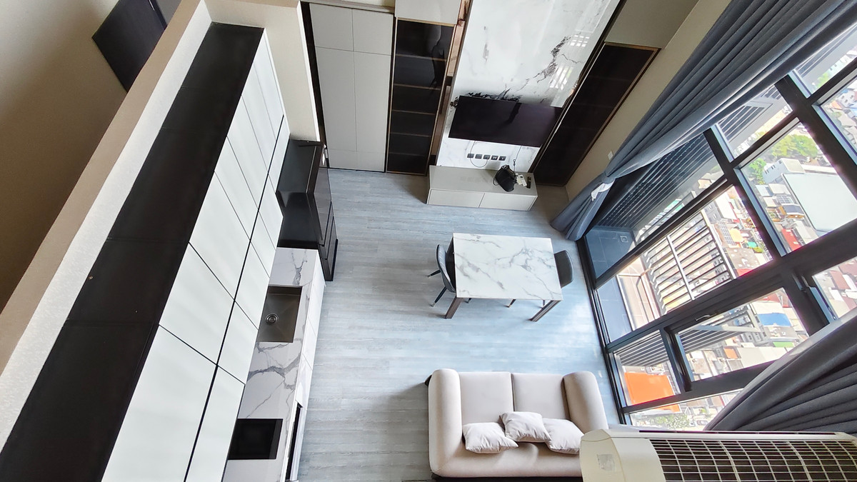 For RentCondoOnnut, Udomsuk : High Floor 2 bed 2 bath 63 sqm duplex condo at The Line Sukhumvit 101 for rent 50,000THB per month, Sukhumvit Soi 101, Punnawithi BTS station