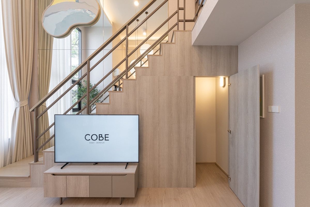 For SaleCondoKasetsart, Ratchayothin : [RARE ITEM 21st floor] Loft, ceiling height 4.7 meters, next to BTS Bang Bua 0 meters! COBE Kaset-Sripatum, new room, beautiful view, central area, 24 hrs.