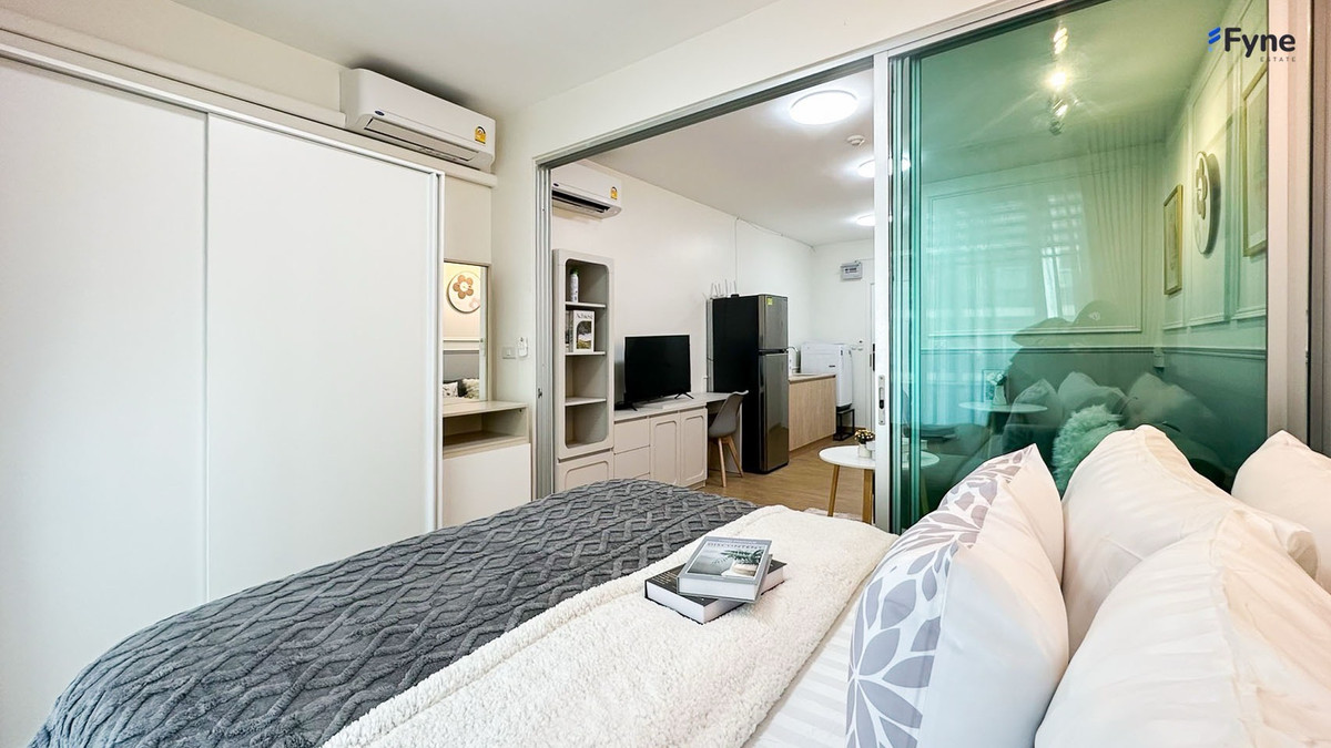 For SaleCondoOnnut, Udomsuk : ✨💦 Beautiful room, fully furnished, swimming pool view. In the Sukhumvit area, near 2 BTS lines, near the expressway, there is a shuttle service | Aspace ME Sukhumvit 77