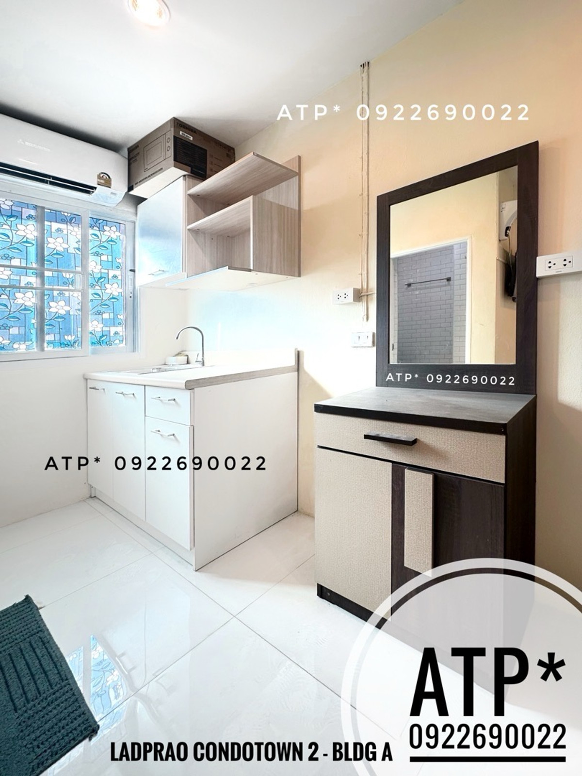 For SaleCondoLadprao101, Happy Land, The Mall Bang Kapi : **SELL 450K** Ladprao CondoTown 2 Ladprao 87 - New Renovate/Unused Studio 21.5 Sqm Bldg A - 1Bed/1Bath/Furnished as photos