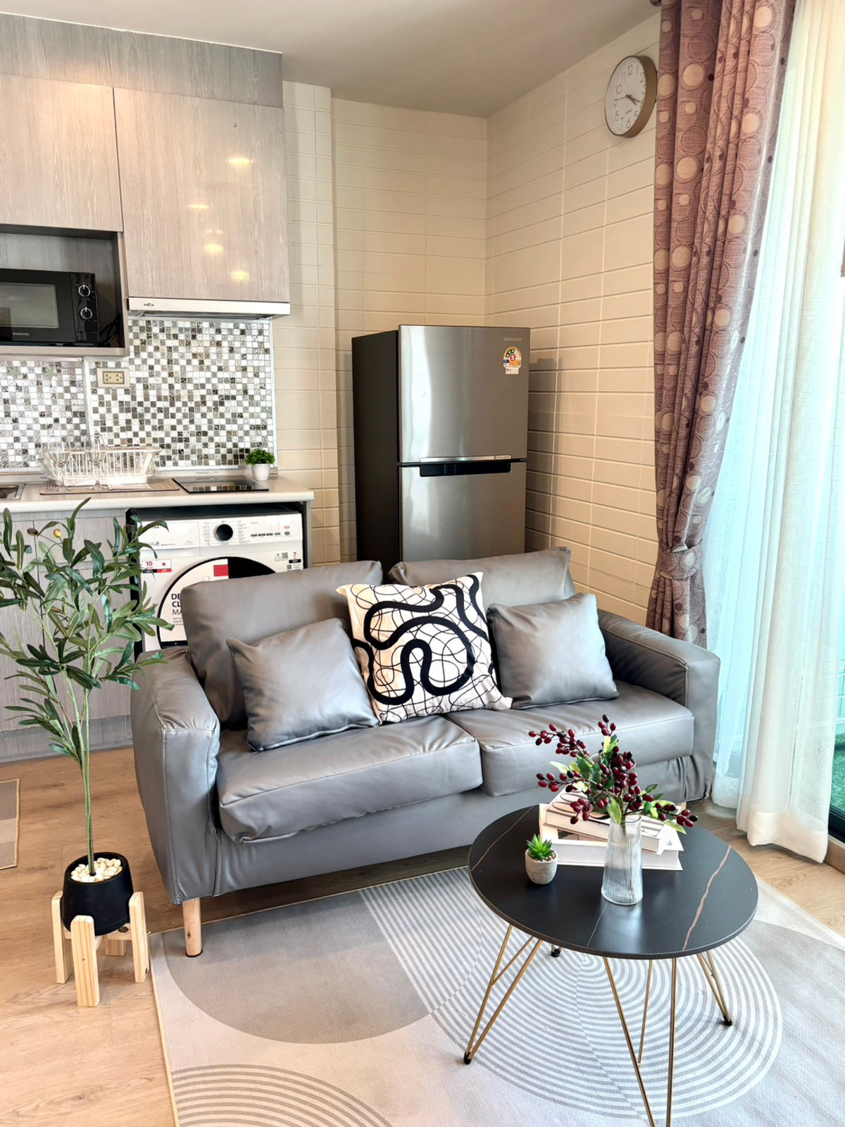 For RentCondoThaphra, Talat Phlu, Wutthakat : 🌲✨2 bedrooms, Ideo Sathon -Thaphra- Condo for rent, newly decorated, minimal style, super cute,  BTS Pho Nimit 