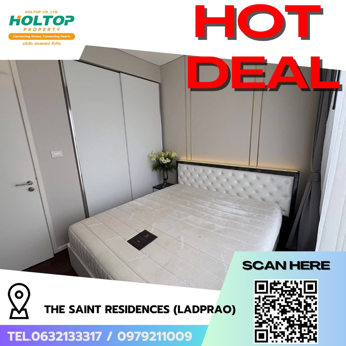 ให้เช่าคอนโดลาดพร้าว เซ็นทรัลลาดพร้าว : #R9780 🎉 280369 ให้เช่าคอนโด The Saint Residences (ladprao) (รหัสเดิม R6600)