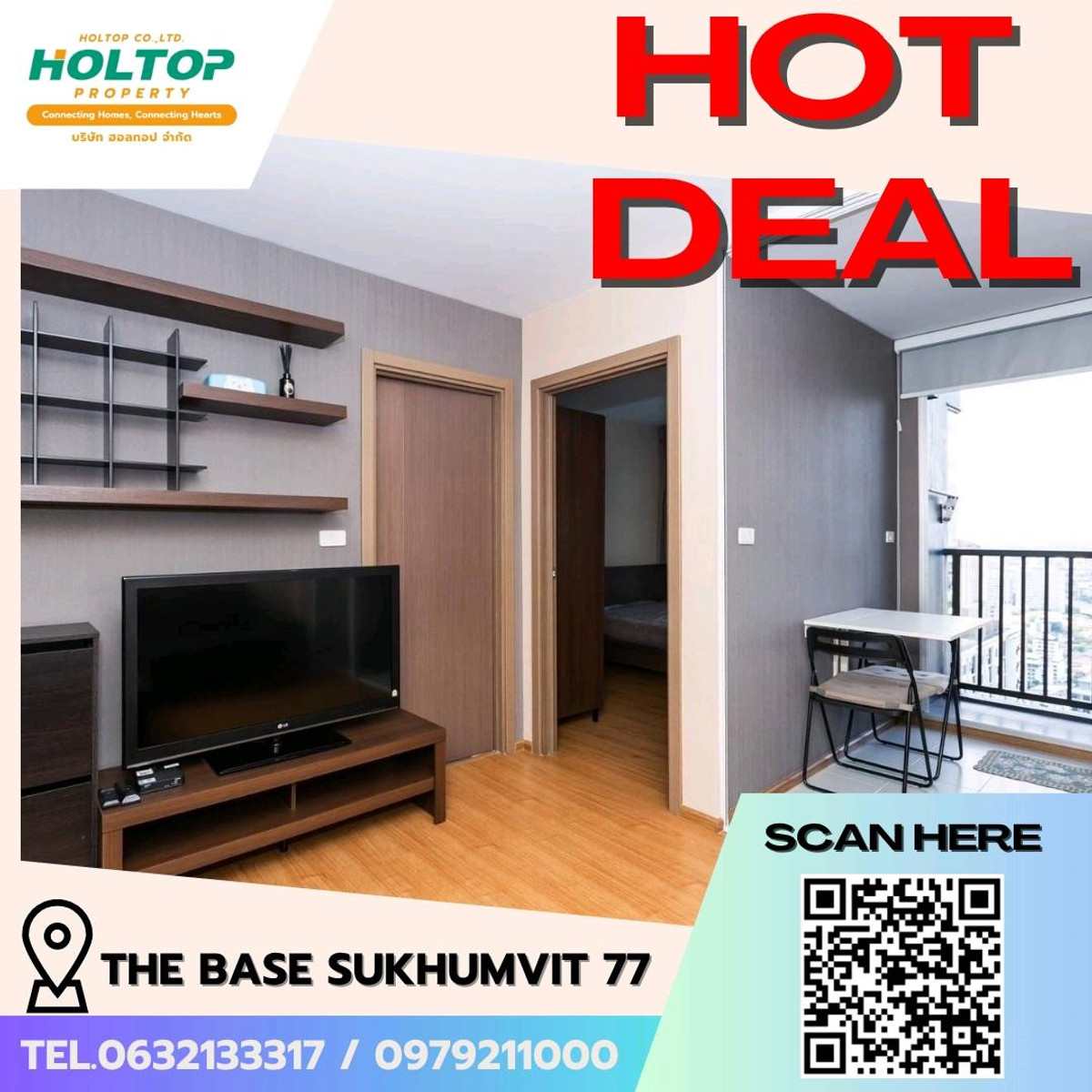 For RentCondoOnnut, Udomsuk : #E171 (Former code S3242) 🎉 250369 Condo for Rent THE BASE Sukhumvit 77