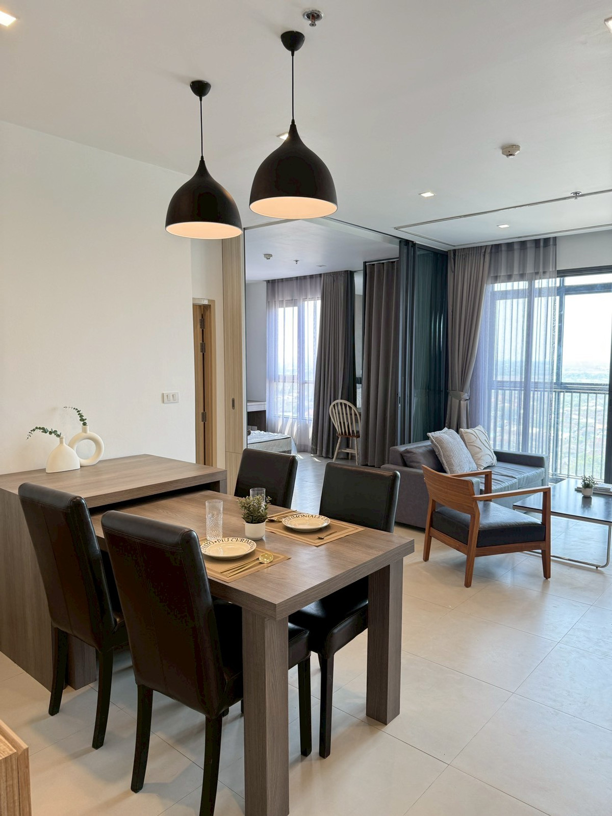 For RentCondoNonthaburi, Bang Yai, Bangbuathong : Condo GROW Rattanathibet, new, beautiful room, available and ready for rent, 2 bedrooms, 2 bathrooms, please inquire.