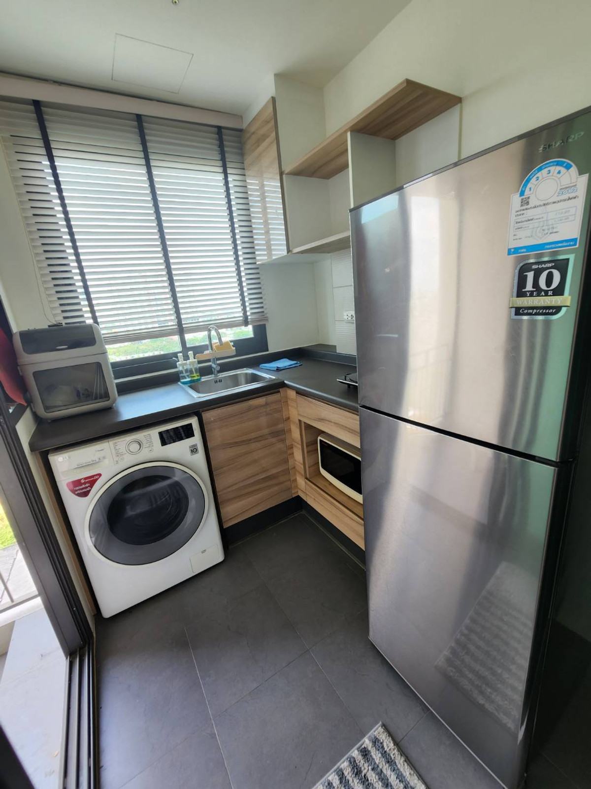 For RentCondoRama3 (Riverside),Satupadit : Condo for rent, U Delight Residence Riverfront Rama 3 (U Delight Residence Riverfront Rama 3) with furniture + washing machine, only 11,000 baht.