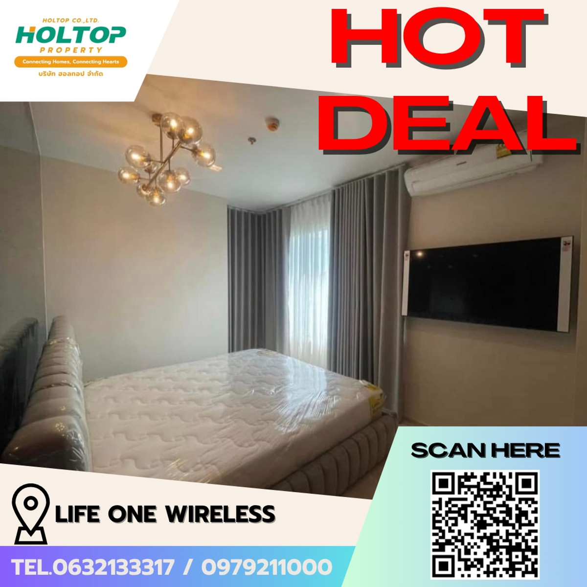 For RentCondoWitthayu, Chidlom, Langsuan, Ploenchit : #E333🎉020469 Condo for Rent at Life One Wireless