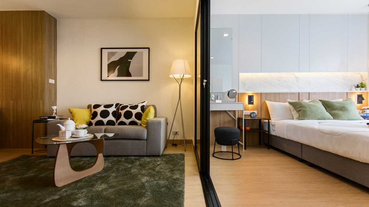 ขายคอนโดพัฒนาการ ศรีนครินทร์ : K-6850 ห้องสวย ตกแต่งใหม่ ทำเลดี ใกล้ BTS ศรีนครินทร์ เพียง 150 เมตร🔥🔥ขายด่วน ! เดอะ ทรีโอ้ การ์เด้น ระเบียงกว้าง พร้อมอยู่