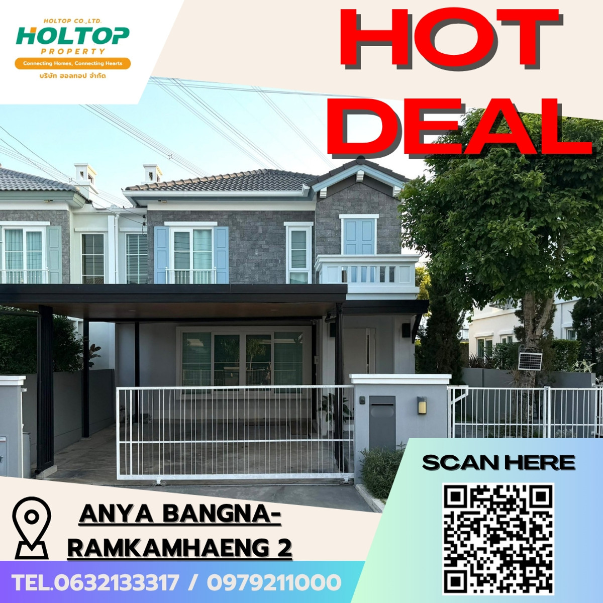 For RentBangna, Bearing, Lasalle : # E364🎉030469 For Rent Twin House Anya Bangna-Ramkamhaeng 2