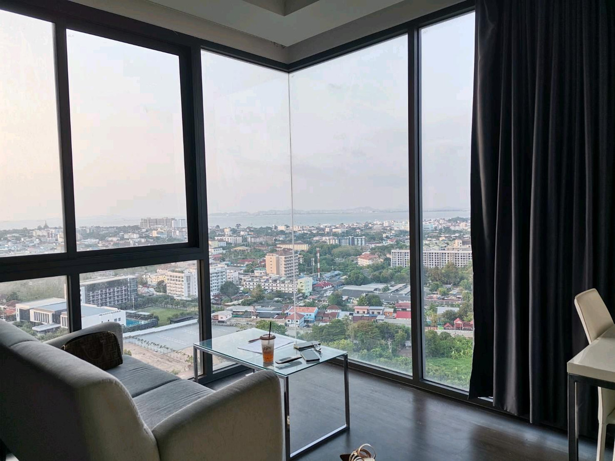 ให้เช่าคอนโดพัทยา บางแสน ชลบุรี สัตหีบ : Posh Pattaya​ ห้องมุม วิวทะเล+city