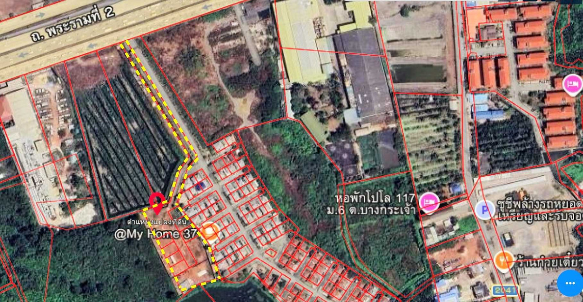 ขายที่ดินมหาชัย สมุทรสาคร : ขายที่ดินติดถนนพระราม 2 กม. 28-29 ผังสีชมพู ใกล้แหล่งอุตสาหกรรม