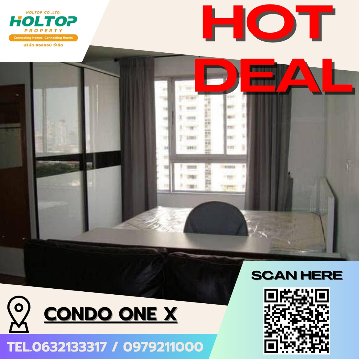 ให้เช่าคอนโดสุขุมวิท อโศก ทองหล่อ : #E352 🎉030469 ให้เช่าคอนโด Condo One X