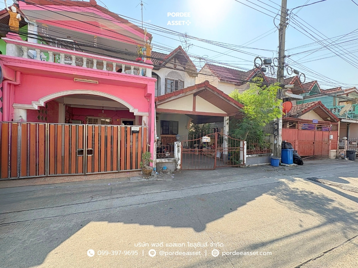 For SaleTownhomeRama5, Ratchapruek, Bangkruai : sell!! 2-story townhouse, Samrej Ville 1 Village, Bang Kruai (size 26 sq m, sold as is, has space on the side) near Kanchanaphisek Road, Bang Kruai, Nonthaburi: Samrej Ville 1