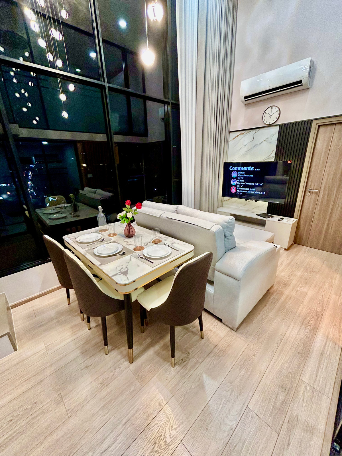 For RentCondoOnnut, Udomsuk : 🏙️ KnightsBridge Space Sukhumvit - Rama 4 ✨ Very beautiful room! High ceiling, airy, good location