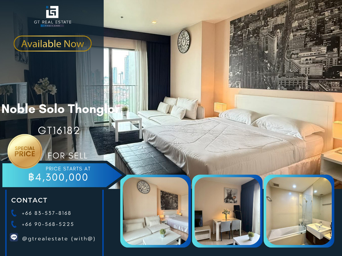 For SaleCondoSukhumvit, Asoke, Thonglor : 💎 GT16182 | Condo ready for sale at Noble Solo, beautiful room, fully furnished!!