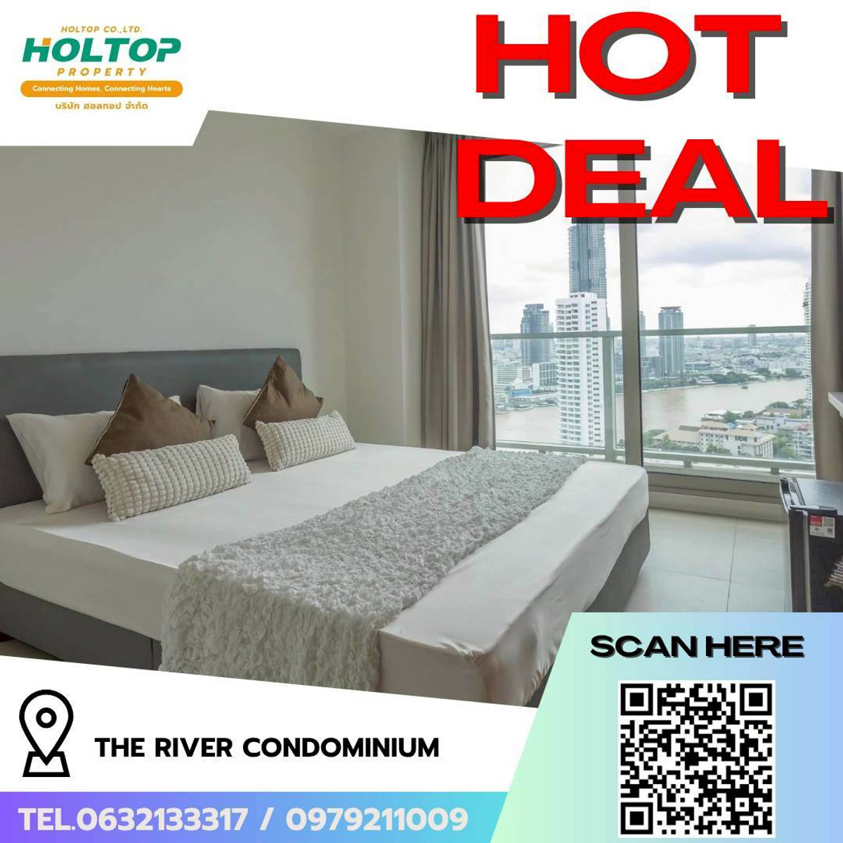 ให้เช่าคอนโดวงเวียนใหญ่ เจริญนคร : #L223🎉 010469 ให้เช่าคอนโด (รหัสเดิมS4810)  เดอะ ริเวอร์ คอนโดมิเนียม (เจริญนคร)