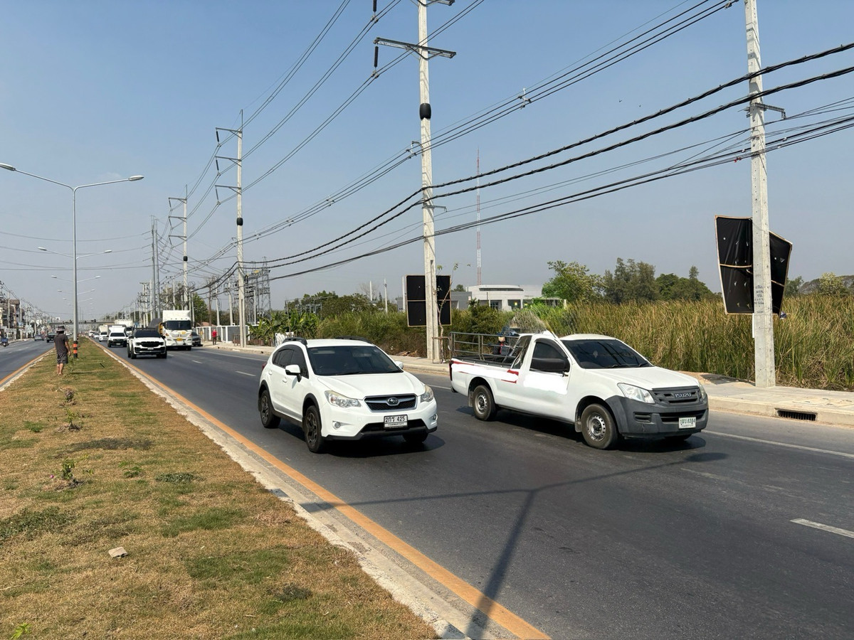 ขายที่ดินปทุมธานี รังสิต ธรรมศาสตร์ : ขายที่ดินติดถนนใหญ่ 4 เลน ถ.ลำลูกกา คลอง 7 -ธัญบุรี (ปท 3004)