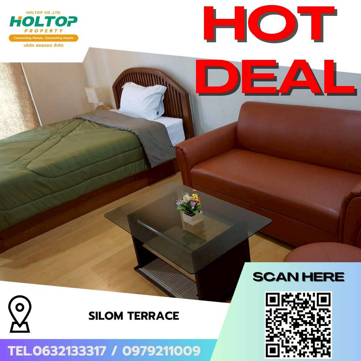 For RentCondoSilom, Saladaeng, Bangrak : #L185🎉310369 Condo for rent Silom Terrace  