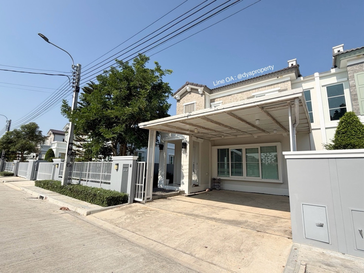 For RentNonthaburi, Bang Yai, Bangbuathong : 2-story semi-detached house for rent, Anya Westgate Village, house ready to move in. Can raise animals In Soi Wat Lat Pla Duk