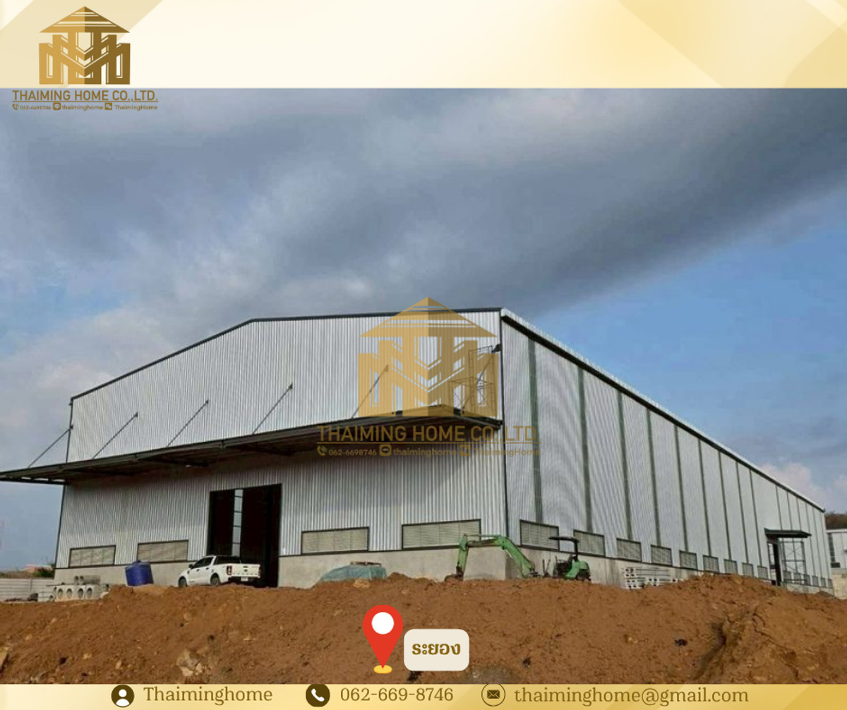For RentWarehouseRayong : Warehouse/factory for rent Song Muang area 2880 sq m, Nikhom Phatthana, Rayong