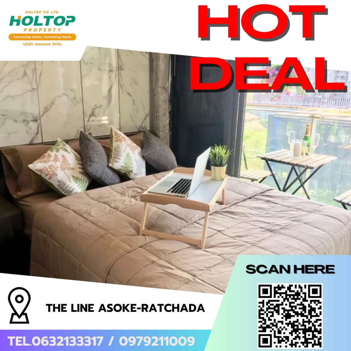 For RentCondoRama9, Petchburi, RCA : #R9796 🎉 290369 Condo for rent THE LINE Asoke-Ratchada.