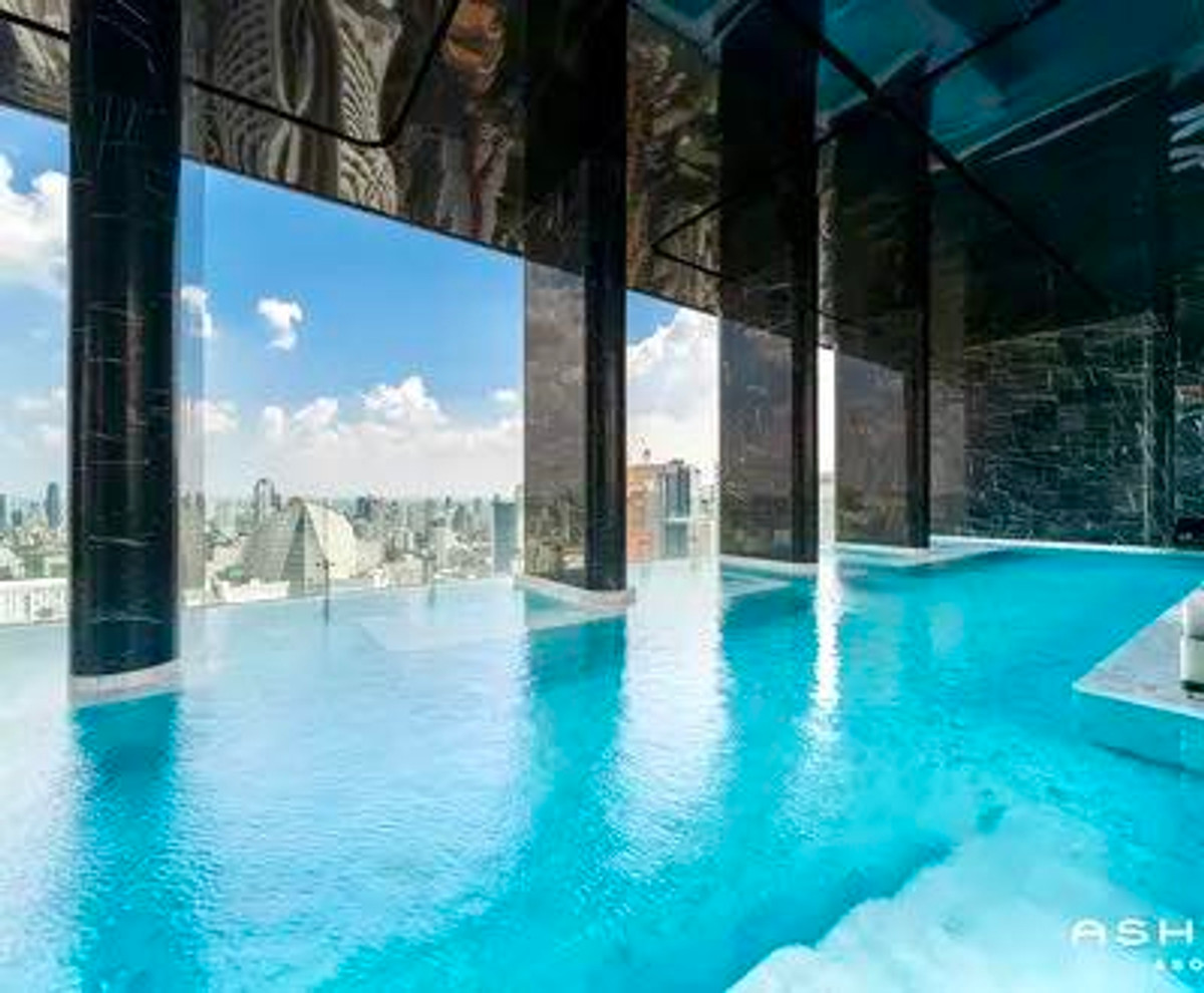 For RentCondoSukhumvit, Asoke, Thonglor : 🔥 Ashton Asoke, very beautiful room! 1 bedroom, 35 sq m, next to MRT Sukhumvit 0 meters, only 35,000/month, room ready to move in, open city view, high floor.