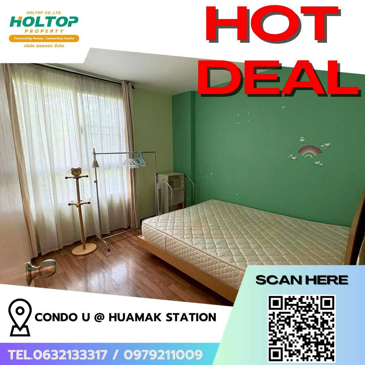 For RentCondoRamkhamhaeng, Hua Mak : #L186🎉 310369 Condo for rent Condo U @ Huamak Station
