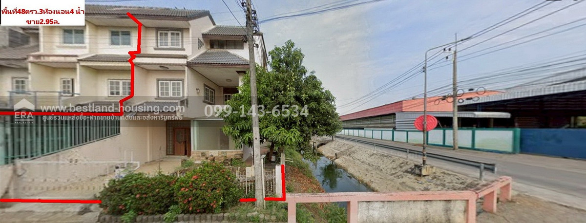 ขายทาวน์โฮมปทุมธานี รังสิต ธรรมศาสตร์ : ขายทาวน์โฮม3ชั้น ซอยวัดไพร่ฟ้า พื้นที่ 48 ตรว.ต.บางเดื่อ เมืองปทุมธานี ขายราคา2.95 ล้าน