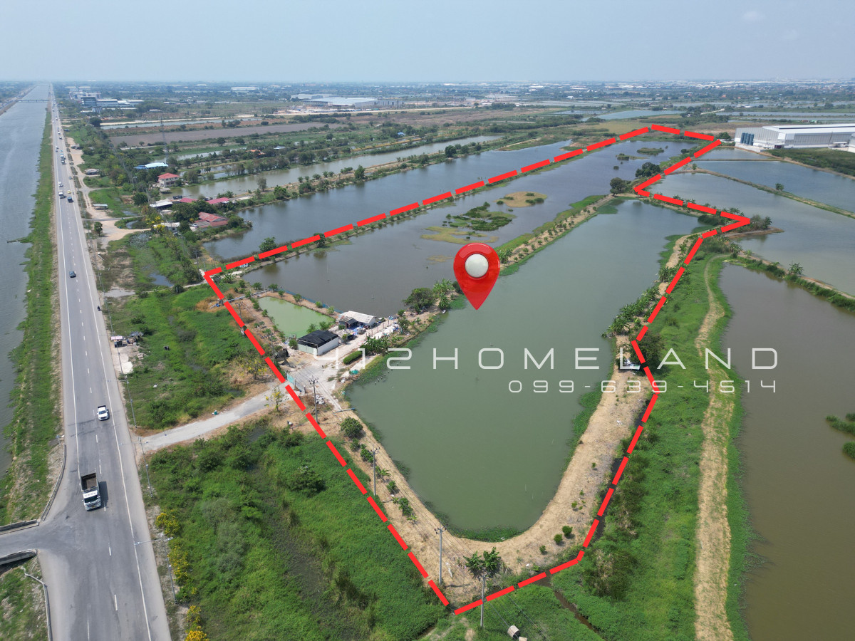 For SaleLandSamut Prakan,Samrong : Land for sale 52-3-0 rai, purple layout, Bang Phli Next to Suvarnabhumi Water Canal Suitable for factory development / Logistics Hub