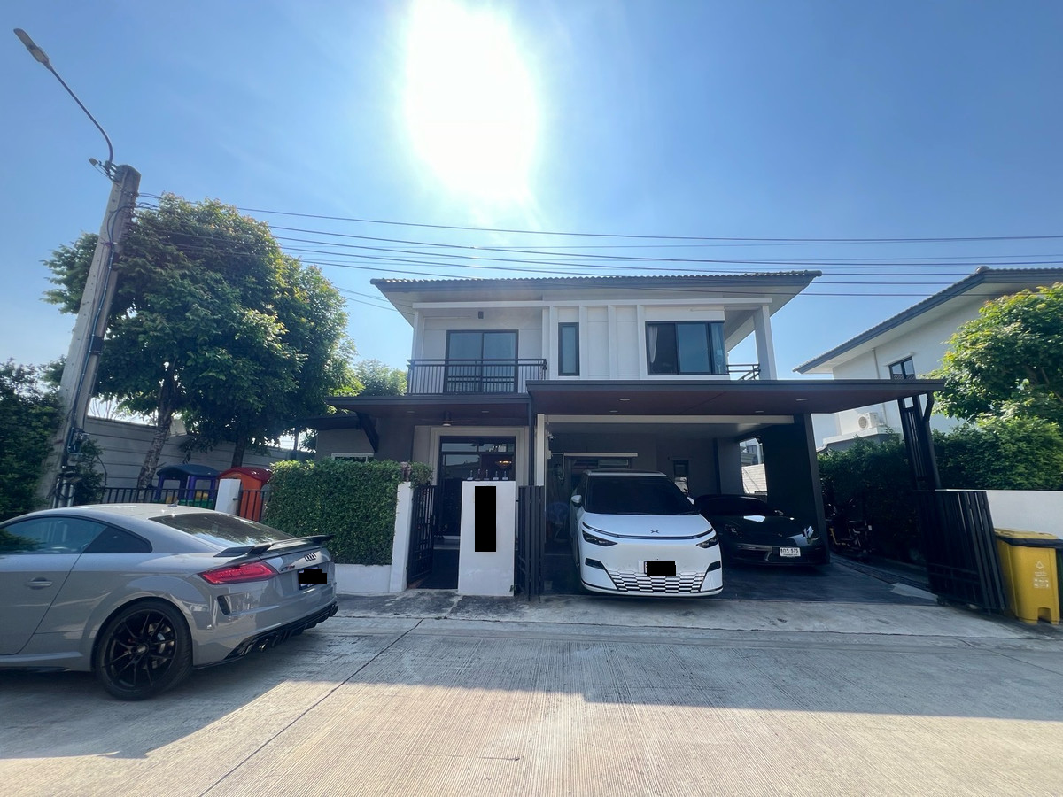 For RentHouseNawamin, Ramindra : For rent, corner house, 54 sq m, 4 bedrooms, 3 bathrooms, 2-story detached house, Grand Britannia, Wongwaen, Ramindra.