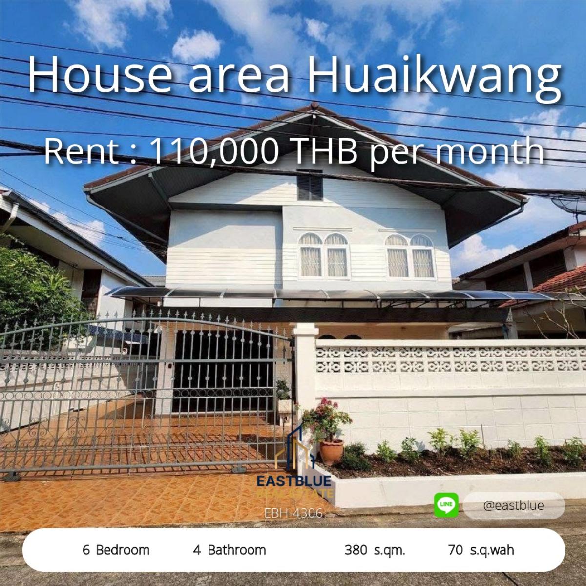 For RentHouseRatchadapisek, Huaikwang, Suttisan : 24/03/2026, Luxury detached house with 6 bedrooms in the heart of Huai Khwang. 
Ready to move in, near MRT and leading international schools 0642748883