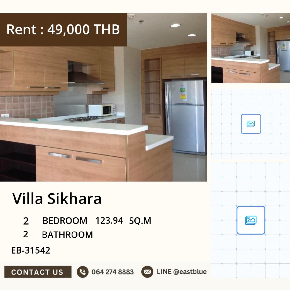 For RentCondoSukhumvit, Asoke, Thonglor : 24/03/2026, Rent a Villa Sikhara condo, 2 large bedrooms, in the heart of Thonglor
Close to BTS, EmQuartier, swimming pool with fitness, only 49,000 Baht/month! 0642748883