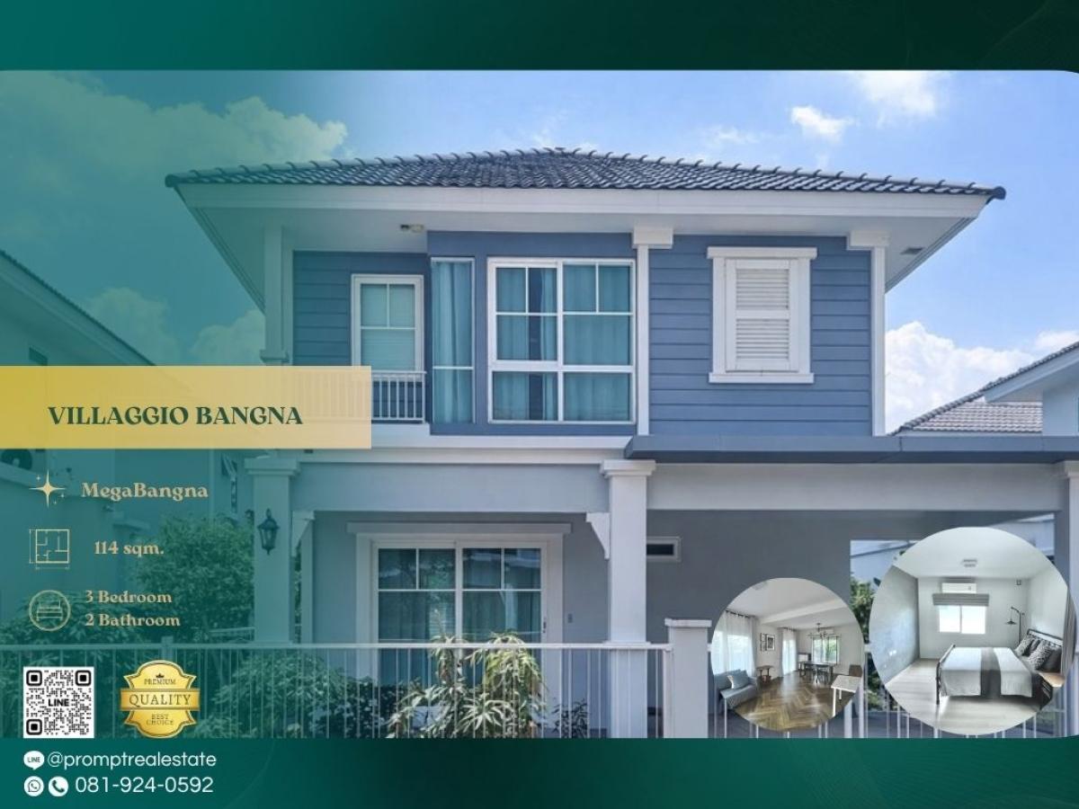 For RentHouseSamut Prakan,Samrong : UV01920 - VILLAGGIO BANGNA :  วิลลาจจิโอ บางนา : VILLAGGIO BANGNA :  วิลลาจจิโอ บางนา - #MegaBangna #International School (SISB / TCIS / Concordian) #SuvarnabhumiAirport