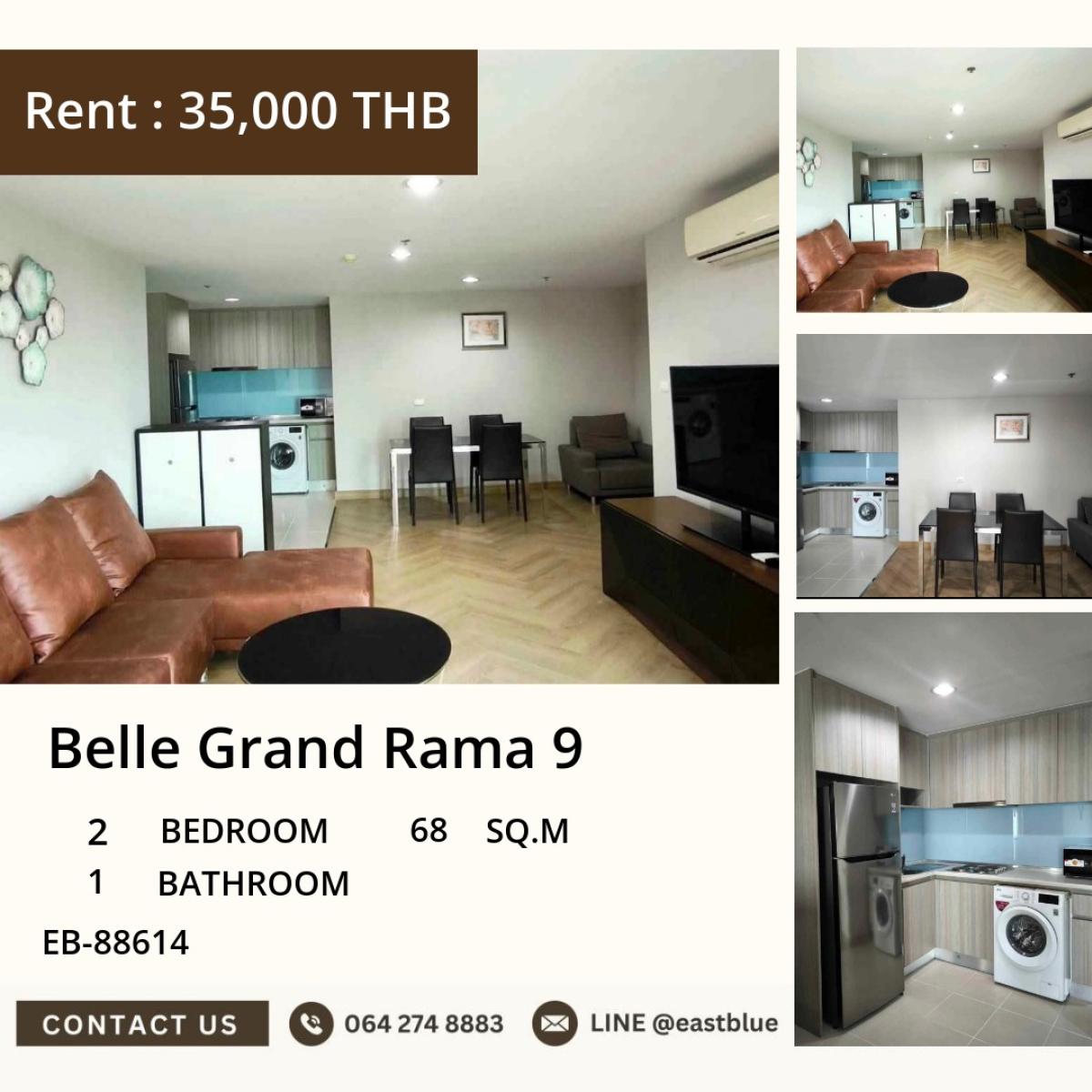 For RentCondoRama9, Petchburi, RCA : 30/03/2026, For rent: Belle Grand Rama 9 condo near BTS Rama 9
2 bedrooms 35,000 baht/month with complete facilities! 0642748883