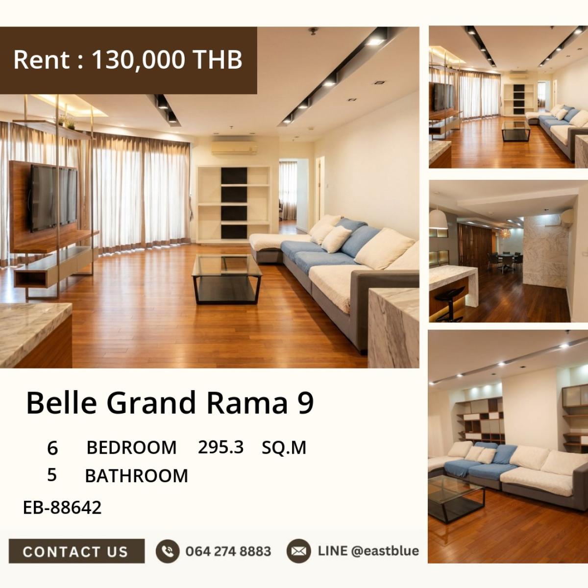 For SaleCondoRama9, Petchburi, RCA : 30/03/2026, 5 bedrooms, good view, in the heart of Rama 9
Luxury condo, 295 sq.m., for sale at 35 million THB or for rent at 130,000 THB/month. 0642748883