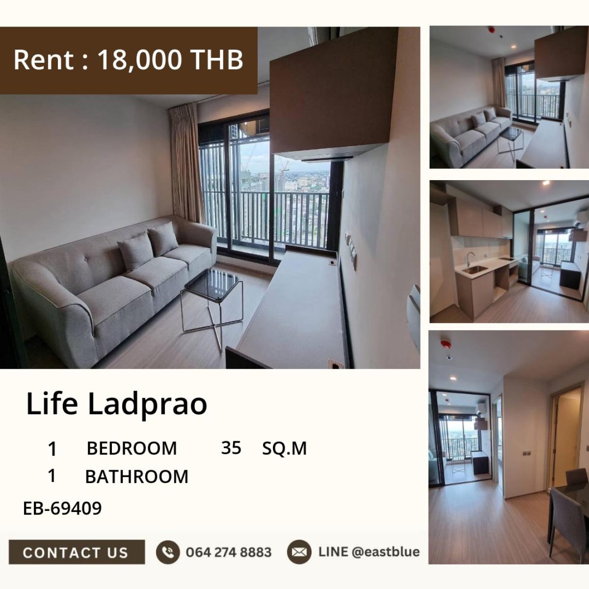 For RentCondoLadprao, Central Ladprao : 03/04/2026, Rent Life Ladprao 1 bedroom 35 sq.m. near BTS/MRT starting from 18,000 Baht/month.
With a swimming pool, fitness center, and fully equipped amenities! 0642748883