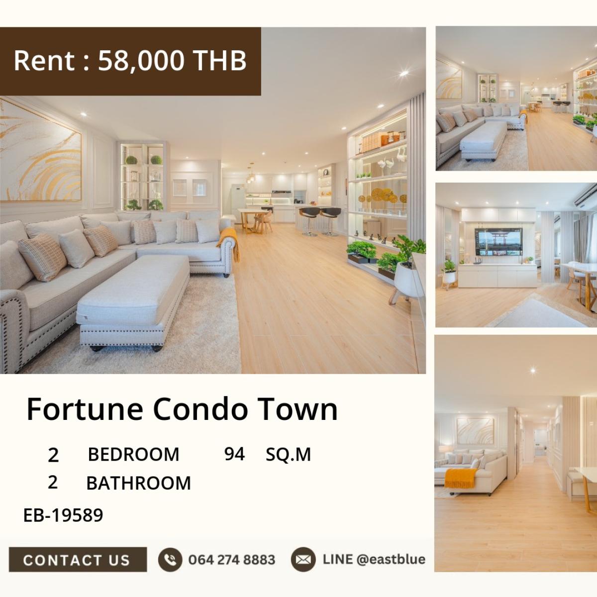 For RentCondoRama3 (Riverside),Satupadit : 03/04/2026, # Urgent Sale Fortune Condo Town 2 Bedrooms Near BTS Chong Nonsi - Ready to Move In Prime Location in the Heart of Sathorn 🌟 0642748883