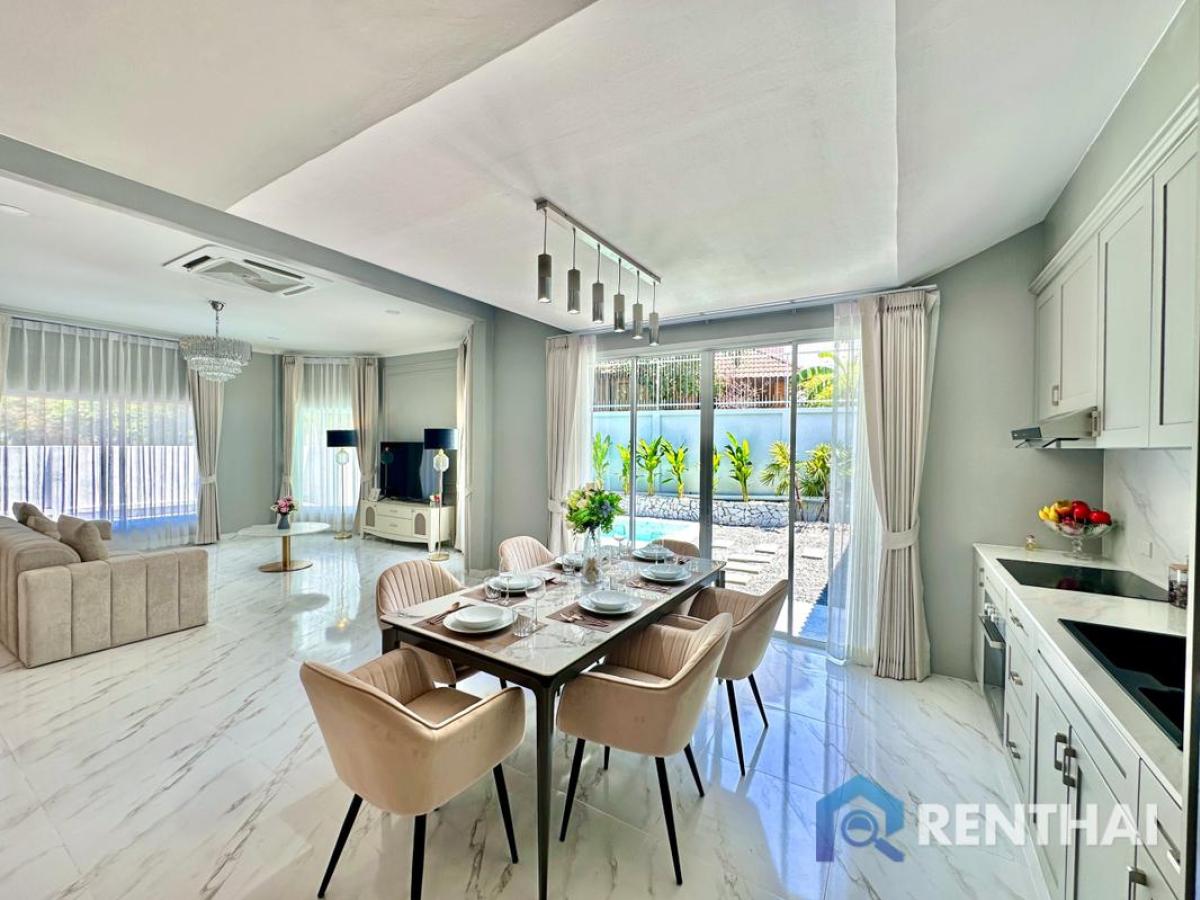 For SaleHousePattaya, Bangsaen, Chonburi : ready-to-move-in pool villa in Srisuk Village Pattaya