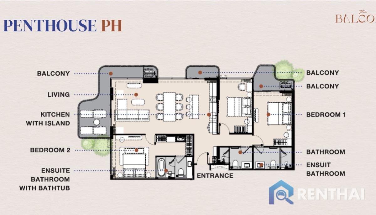 For SaleCondoPhuket : For sale condo 3 bedrooms at The Title Balcony