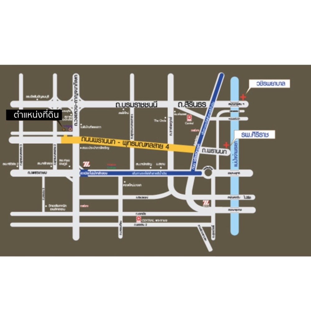 For SaleLandPinklao, Charansanitwong : Urgent sale! Land Kanchanaphisek Road 10-3-0.1 Rai, near Paseo 48,000 baht per square wah