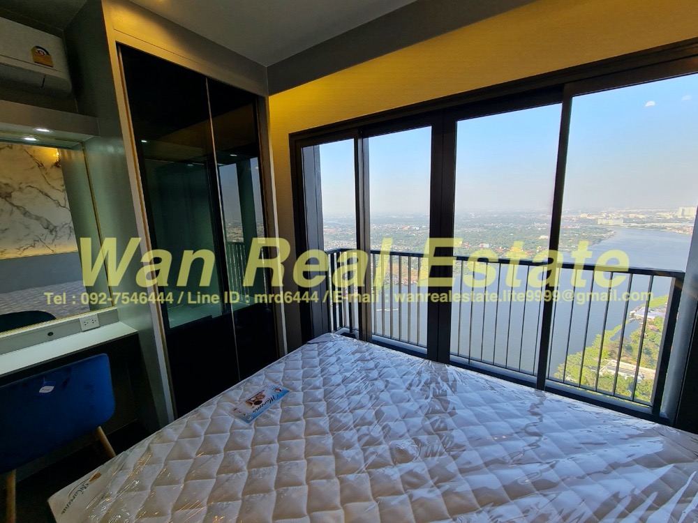 For RentCondoRattanathibet, Sanambinna : Condo for rent, Politan Aqua, 56th floor, size 31 sq m, river view, Koh Kret, beautifully decorated, ready to move in (new project)