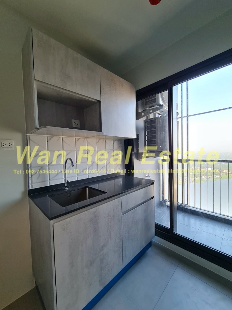 For RentCondoRattanathibet, Sanambinna : Condo for rent, Politan Aqua, 56th floor, size 31 sq m, river view, Koh Kret, beautifully decorated, ready to move in (new project)