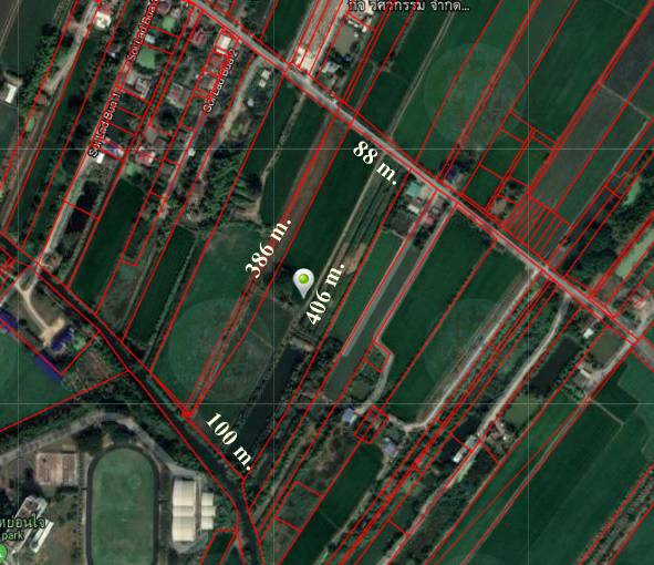 ขายที่ดินปทุมธานี รังสิต ธรรมศาสตร์ : ขายที่ดิน สามโคก ปทุมธานี  เนื้อที่ 22-3-97 ไร่ หน้ากว้าง 88 ม. ลึก 406 ม. ถนนหน้าที่ดินกว้าง 5 เมตร รวมราคา  27.0 ลบ.
