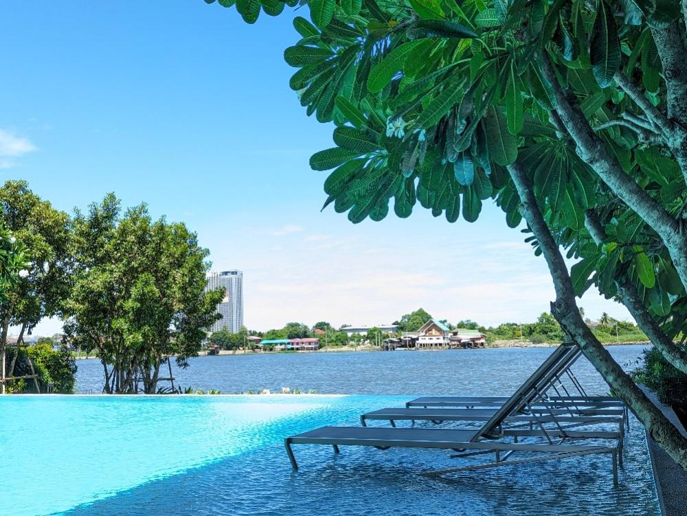 For RentCondoRattanathibet, Sanambinna : The Politant Breeze two bedroom,two bath room face South with swimming pool and Riverview