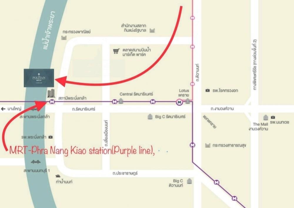 For RentCondoRattanathibet, Sanambinna : The Politant Breeze two bedroom,two bath room face South with swimming pool and Riverview