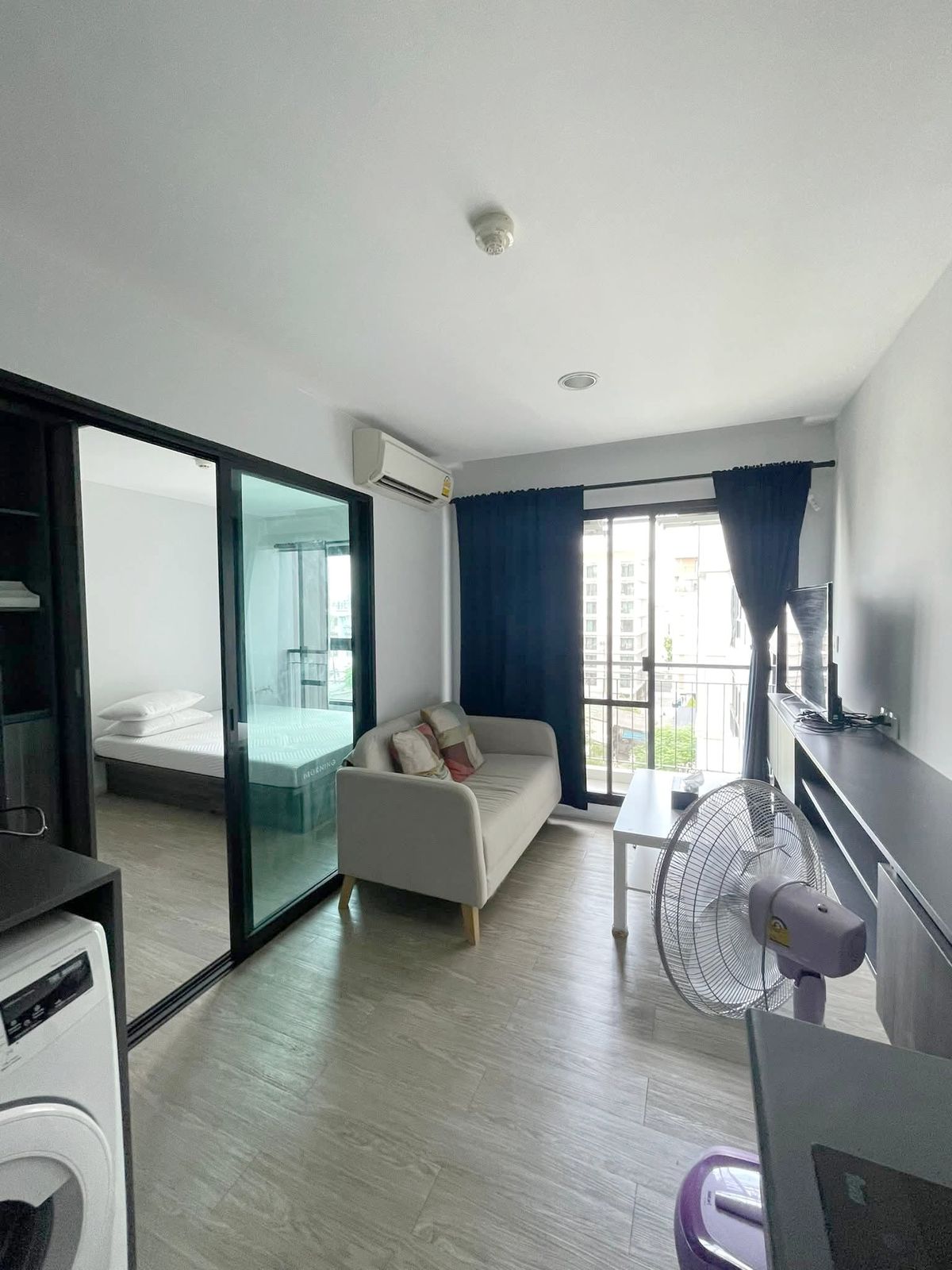 For RentCondoBangna, Bearing, Lasalle : 🛟Condo for rent Villa lasalle Sukhumvit 105 near BTS Bearing, 1 bedroom, size 32.26 sq m., beautiful room, fully furnished, washing machine, only 8000-
